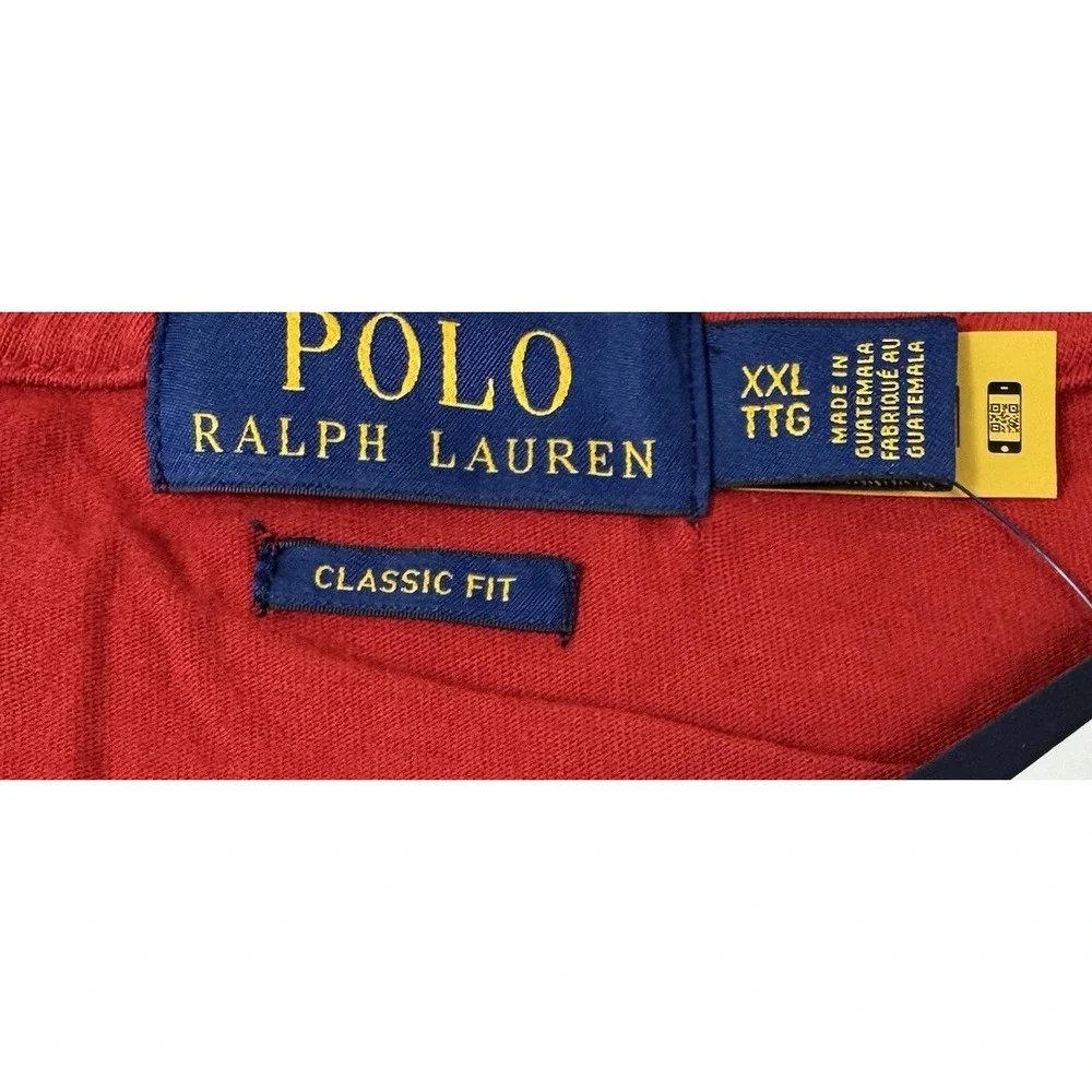Polo Ralph Lauren Red Fair Isle Polo Bear Cotton S/S T Shirt Size 2XL NWT